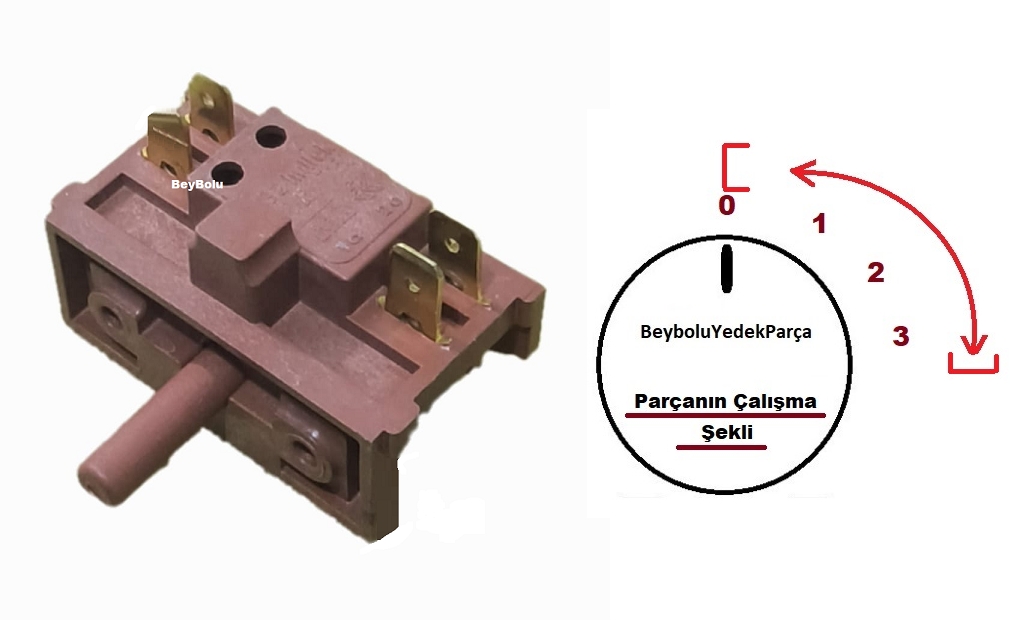 https://www.fullyedekparca.com/Elektrik Sobası 3 Kademe Kademe Komutatör Anahtarı , 3 Konum 2+2 + Off Şalter