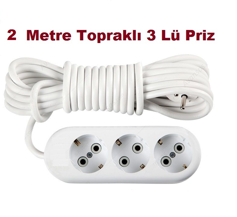 https://www.fullyedekparca.com/2 Metre Üçlü Priz 3 Lü Topraklı Grup Priz 2 MT. Seyyar 3LÜ Priz
