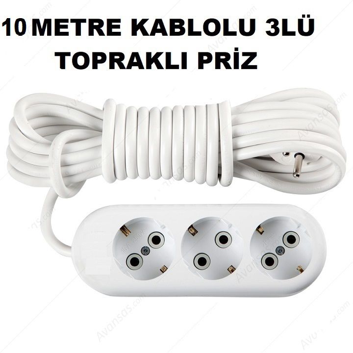 https://www.fullyedekparca.com/10 MT ÜÇLÜ PRİZ , 3 LÜ TOPRAKLI GRUP PRİZ 10 METRE KABLOLU TOPRAKLI FİŞLİ KABLOLU