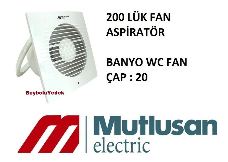 https://www.fullyedekparca.com/MUTLUSAN 200 LÜK ASPİRATÖR , BANYO WC DUVAR PENCERE FAN 26 CM X