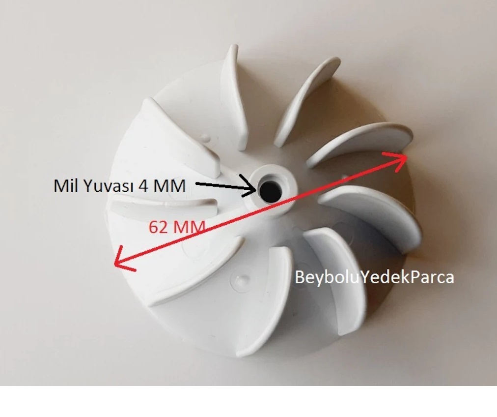 https://www.fullyedekparca.com/Fönsan Pervane Saç Kurutma Pervanesi 9 Kanat Çap 62 MM Mil Yuvası