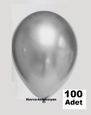 https://www.fullyedekparca.com/100 Adet Gümüş Krom Balon Çelik Renk Orta Boy 25 CM Parti Süs Kutlama 9 İNÇ