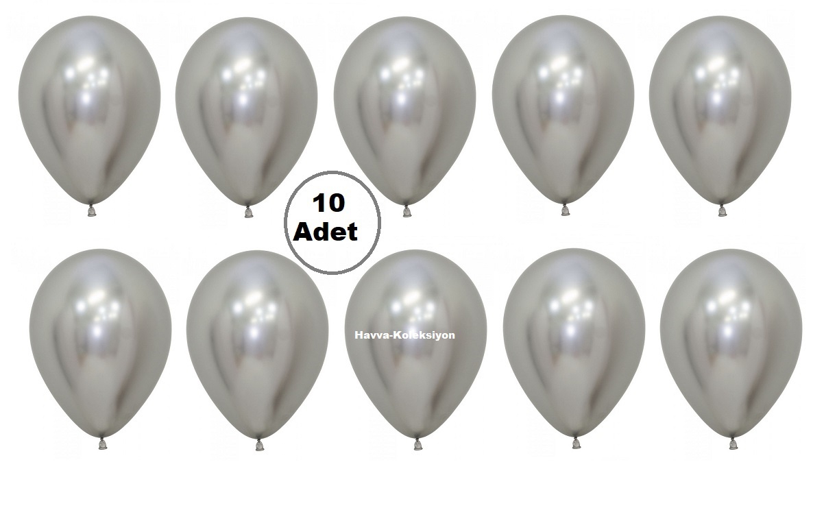 https://www.fullyedekparca.com/9 iNÇ Gümüş Krom Balon Çelik Renk 10 Adet Orta Boy 25 CM Parti Süs Kutlama