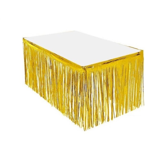 https://www.fullyedekparca.com/Metalize Masa Eteği Püskül Gold 3 Metre x 60 cm Işıltılı Masa Parti Süsü Doğum Günü Kutlama