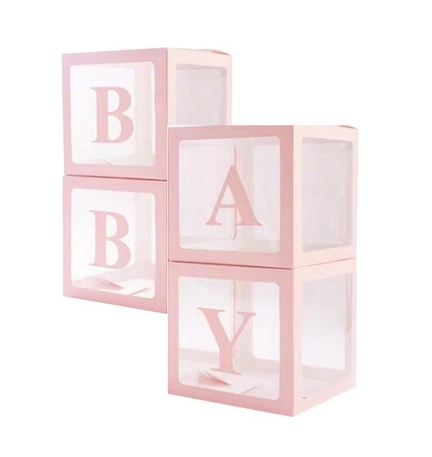 https://www.fullyedekparca.com/Pembe Şeffaf Balon Kutu 4 Lü , 25 CM X25 CM Baby Yazılı Kağıt Kutu Parti Kutlama Dekor