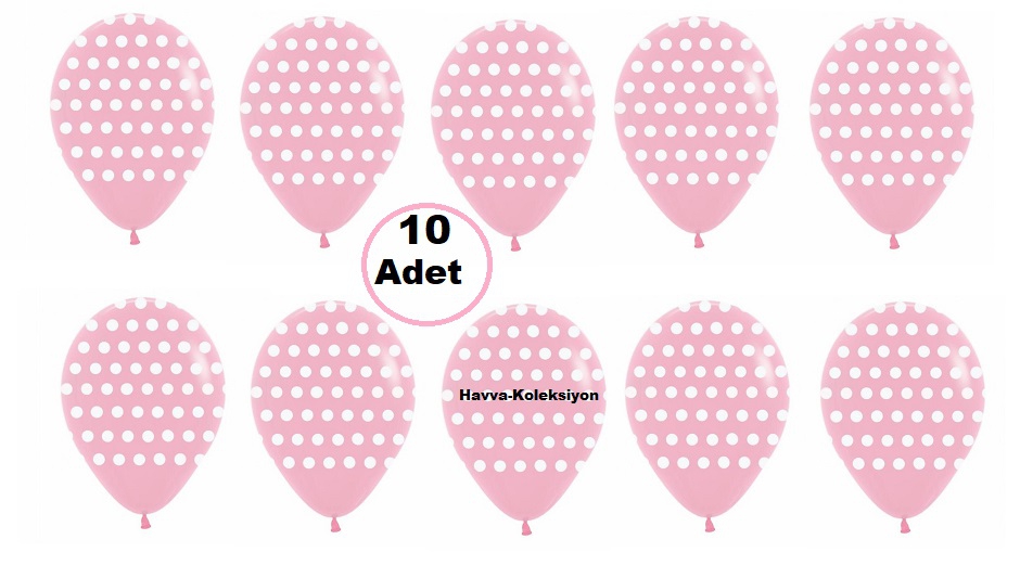 https://www.fullyedekparca.com/Pembe Beyaz Renk Puantiyeli 12 iNÇ Balon 10 Adet Boy 30 CM  Parti Süs Kutlama