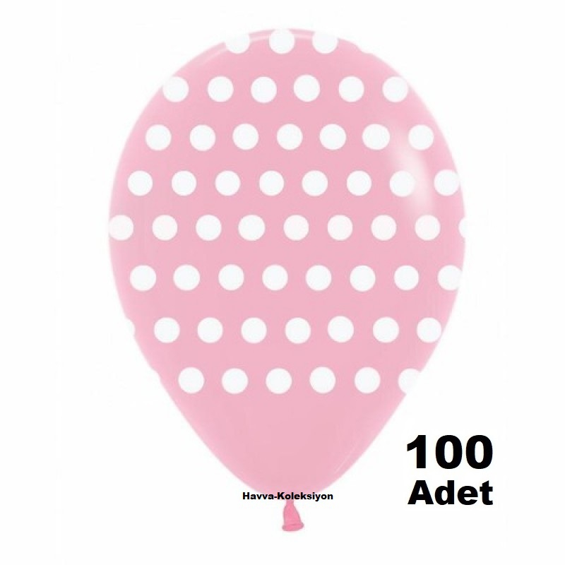 https://www.fullyedekparca.com/Pembe Beyaz Puantiyeli 12 iNÇ Balon 100 Adet Boy 30 CM  Parti Süs Kutlama