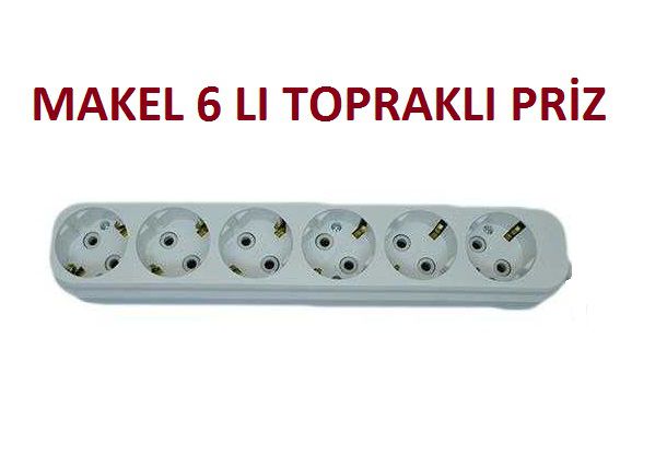 MAKEL 6 LI TOPRAKLI PRİZ , 6 LI PRİZ KABLOSUZ PRİZ