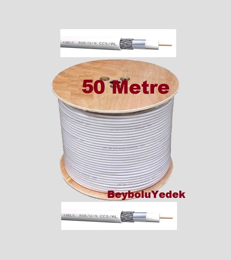 Anten Kablosu , Uydu Kablosu RG6 U4 Tv Anten Kablo 50 MT
