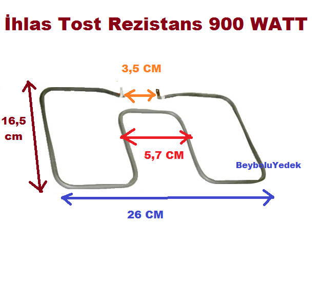 ihlas Tost Makinesi Rezistans - 110 Volt 900 Watt 26 x 16,5 cm 1