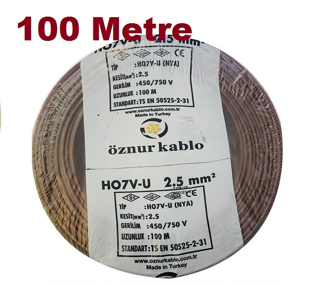2,5 MM NYA ÖZNUR KAHVE RENK TSE Lİ ÖZNUR KABLO 100 METRE