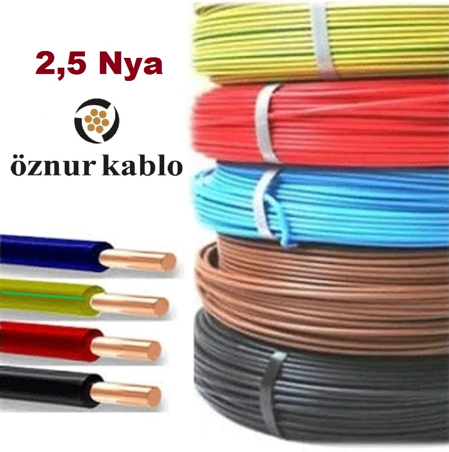 ÖZNUR 2,5 MM NYA KABLO TSE Lİ ÖZNUR KABLO Renk Boy Seçiniz