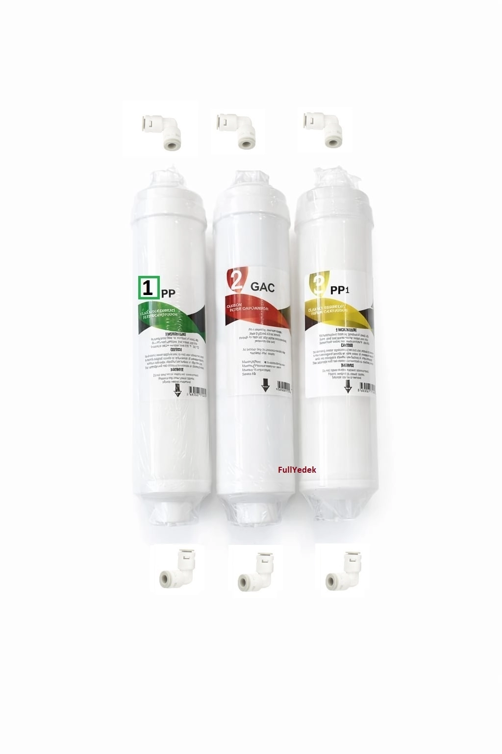 Osmosis Su Arıtma 3 lü Ön Filitre , 1. ,2. ve 3. Aşama Quick inline Filitre + Dirsek seti
