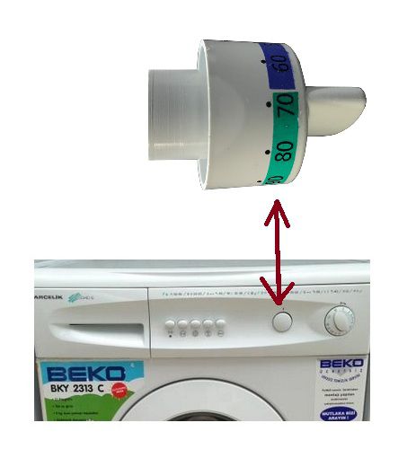 Beko 2313 CY Termostat Düğme  Çamaşır Makinesi Kapak Açma ve Isı Ayar Düğmesi