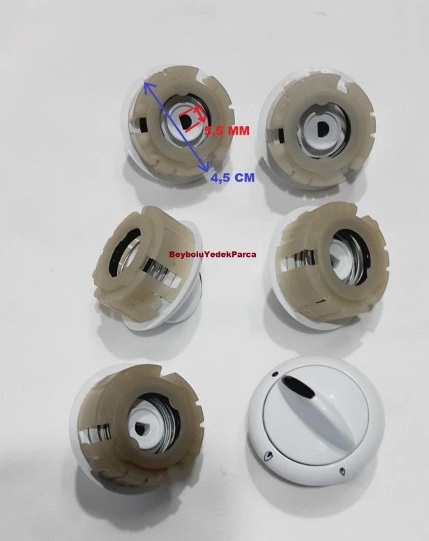 Beko Uyumlu 6 lı Fırın Ocak Düğmesi , Gaz Mili Delik Yuvası 5,5 MM Düğme