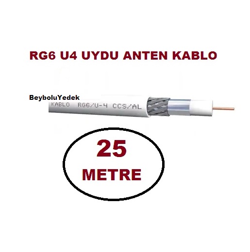 25 Metre Anten Kablosu , Uydu Kablosu RG6 U4 Tv Anten Kablo