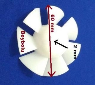 Tefal 7 Kanat Pervane Saç Kurutma Pervanesi Çap 60 MM Mil Yuvası