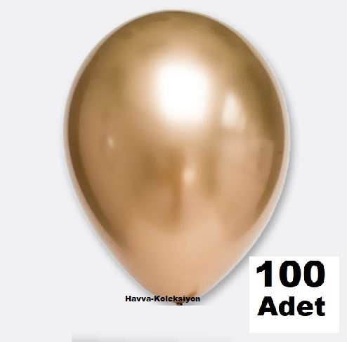 Altın Renk 100 lü Gold Krom Balon 12 iNÇ Boy 30 CM Parti Süs Kutlama Balon