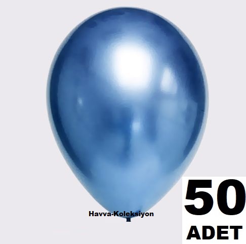 Krom Balon Mavi Renk 50 Adet  12 iNÇ Boy 30 CM  Parti Süs Kutlama Balonu