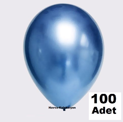100 lü Mavi Krom Balon 12 iNÇ Mavi Renk Standart Boy 30 CM  Parti Süs Kutlama