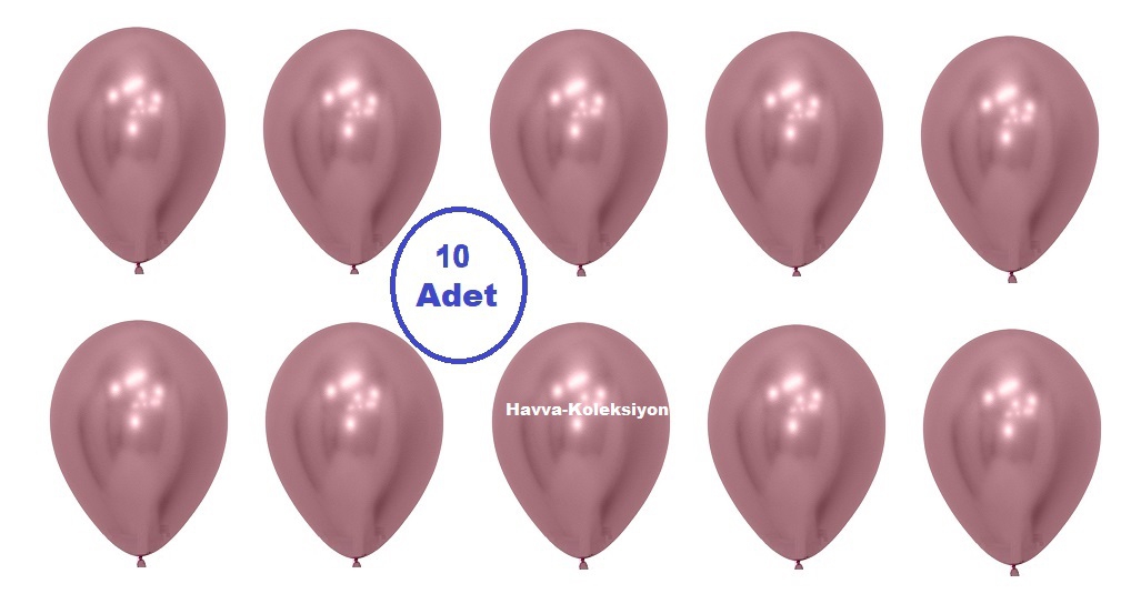 Şeker Pembe Renk Krom Balon 12 iNÇ 10 Adet Boy 30 CM Parti Süs Kutlama
