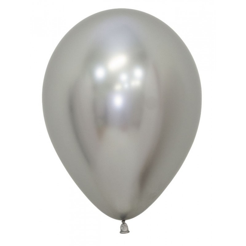 9 iNÇ Gümüş Krom Balon Çelik Renk 10 Adet Orta Boy 25 CM Parti Süs Kutlama