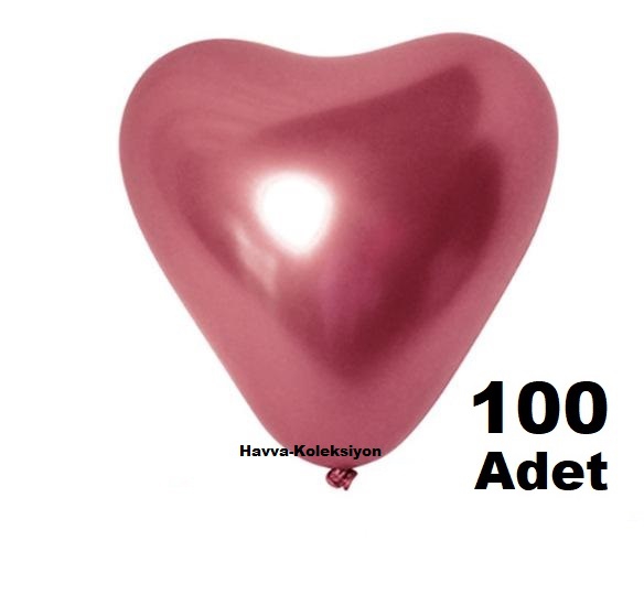 100 Adet Kalp Balon Red Kırmızı Renk 12 iNÇ Kalpli Balon Parti Süs Kutlama