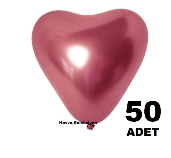 Kalp Balon 50 Adet Red Kırmızı Renk 12 iNÇ Kalpli Balon Parti Süs Kutlama