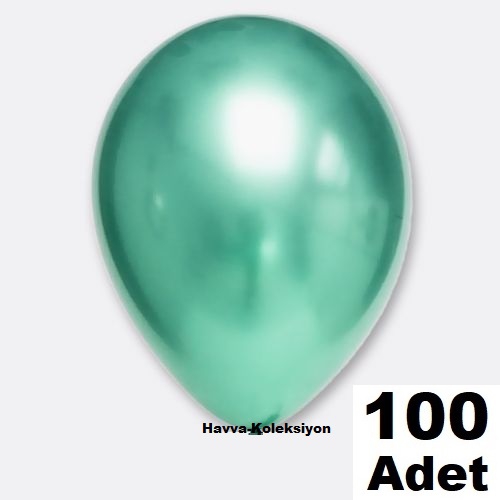 Krom Balon Yeşil Renk 12 iNÇ, 100 Adet Standart Boy 30 CM Parti Süs Kutlama Balon