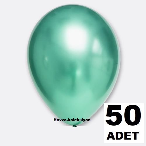 50 li Krom Balon Yeşil Renk 12 iNÇ Boy 30 CM Parti Süs Kutlama Balonu