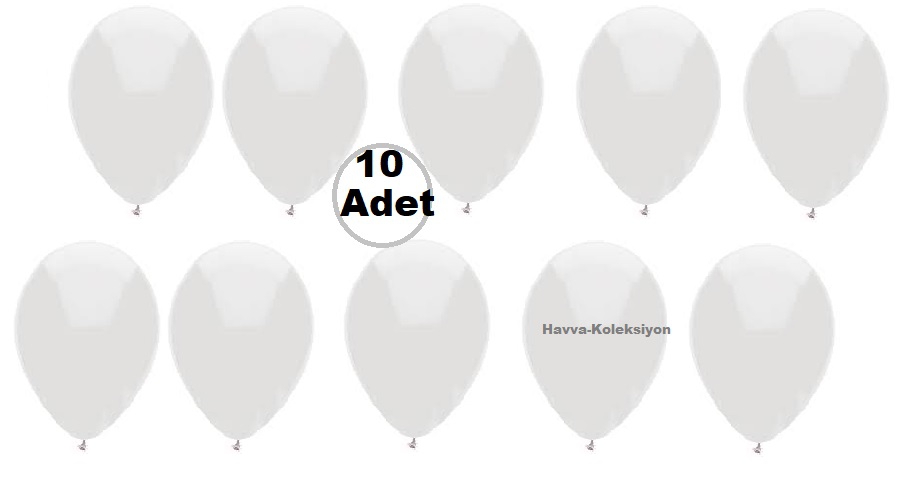 Pastel Beyaz Balon 10 iNÇ Standart Boy 28 CM 10 Lu Parti Süs Kutlama Balon