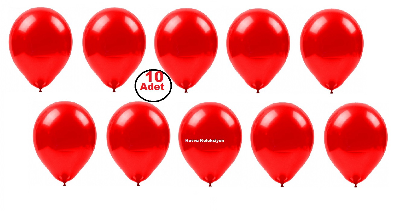 10 Adet Pastel Kırmızı Renk Balon 10 iNÇ, Boy 28 CM Parti Süs Kutlama Balon