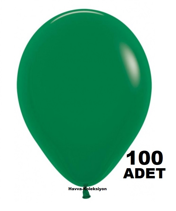 Koyu Yeşil 100 lü Balon 10 iNÇ Pastel Renk Boy 28 CM Parti Süs Kutlama Balon