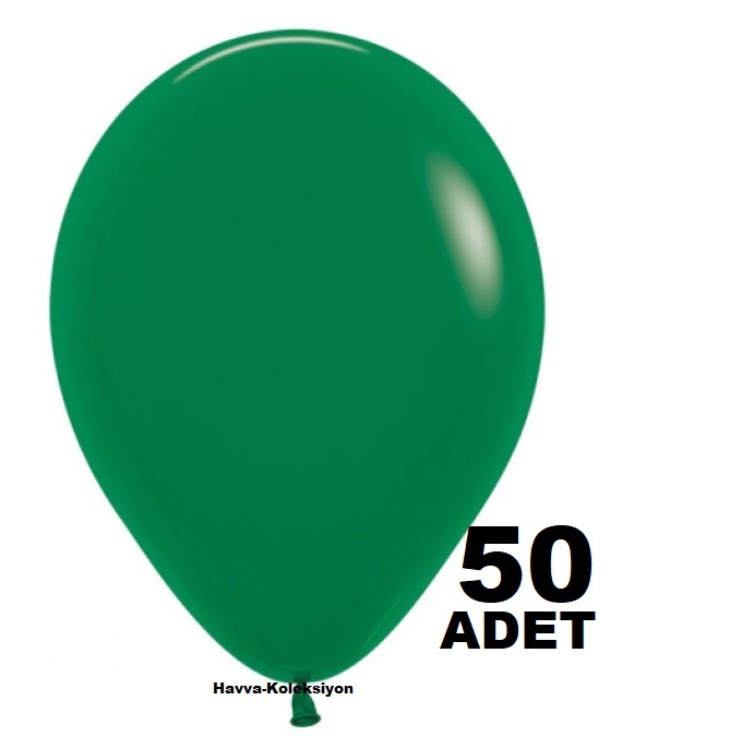 50 Adet Koyu Yeşil Balon 10 iNÇ Pastel Renk Boy 28 CM Parti Süs Kutlama Balon