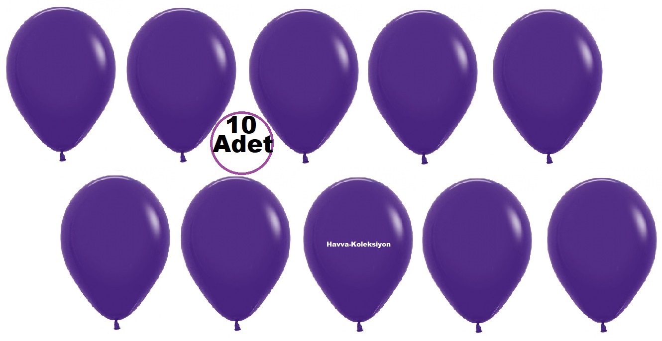 Pastel Mor Balon 10 iNÇ Mor Renk 10 LU Boy 28 CM  Parti Süs Kutlama Balon