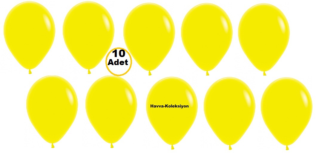 Renk Pastel Sarı Balon 10 iNÇ  10 Adet Standart Boy 28 CM Parti Süs Kutlama Balon