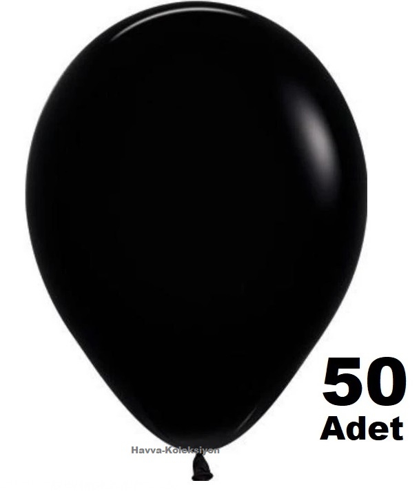 50 Adet Pastel Siyah Renk Balon 10 iNÇ Boy 28 CM Parti Süs Kutlama Balon