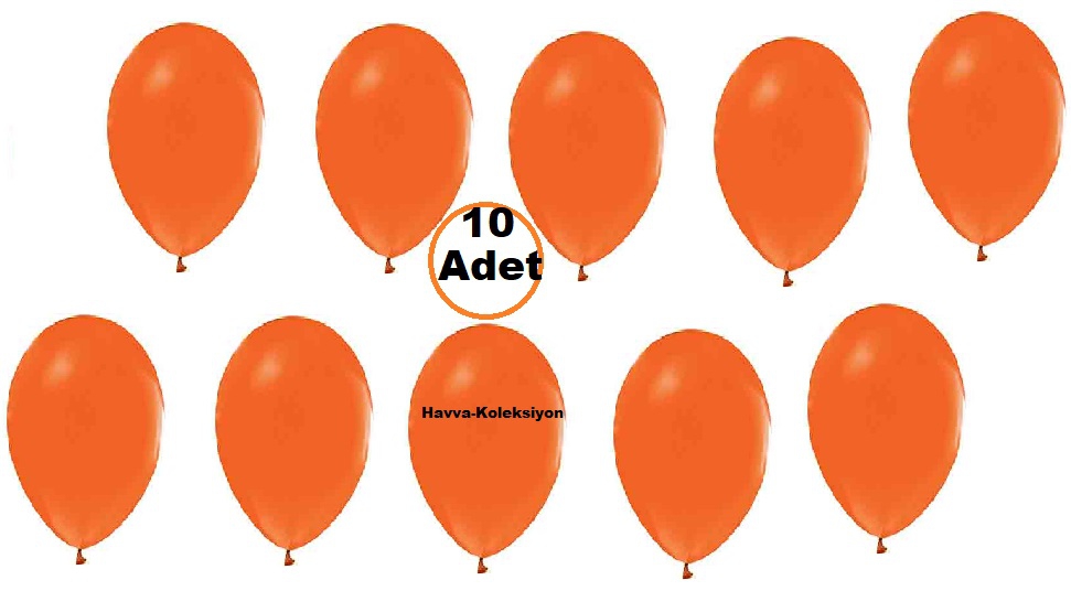 Pastel Turuncu Balon 10 iNÇ Portakal Renk 10 Adet Boy 28 CM Parti Süs Kutlama Balon