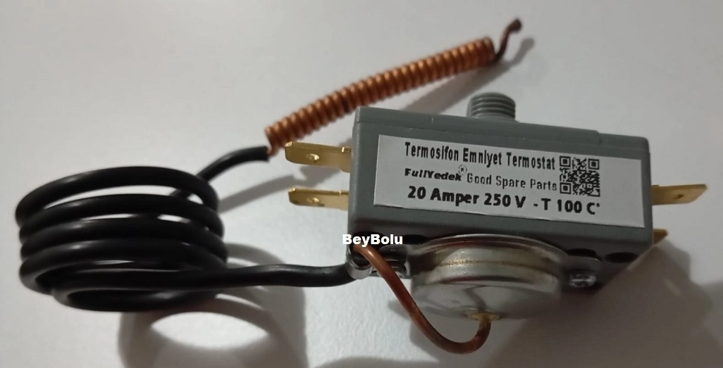 Regal Uyumlu Termosifon Kazan Emniyet Limit Termostat , 100 Derece Sabit Termostatı