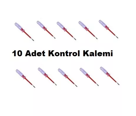 Büyükboy Düz Uc Kontrol Kalemi 10 ADET , Elektrik Konrol Kalemi Düz Tornavidalı