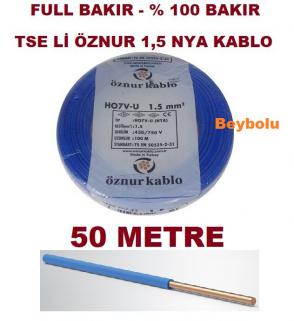 50 MT NYA 1,5 MM KABLO TSE Lİ ÖZNUR KABLO