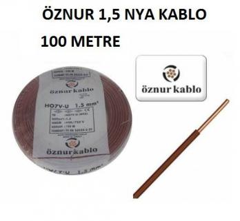 1,5 NYA ÖZNUR KABLO 100 MT 100 DE 100 BAKIR 100 METRE