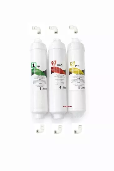 Osmosis Su Arıtma 3 lü Ön Filitre Seti , 1. aşama ,2 Aşama , 3. Aşama Quick inline Filitre + Dirsek seti