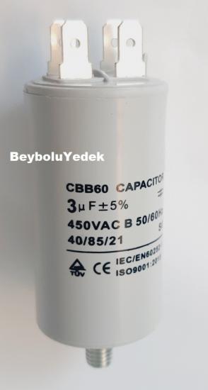 3 mf 450 VAC 50 HZ Motor Kapasitör