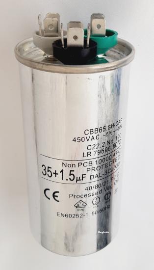 35+1,5uF KLİMA KAPASİTÖR , 450 V AC