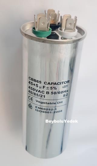 45+5 uF , 450 V AC KLİMA KONDANSATÖRÜ KAPASİTÖR