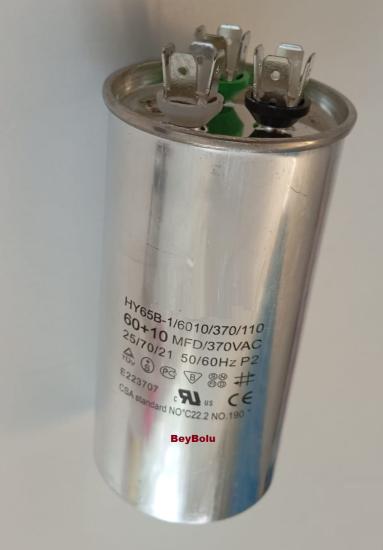 https://www.fullyedekparca.com/60+10 uF , MF Klima Kondansatör , 370 VAC  Kapasitör Motor Kondansatörü