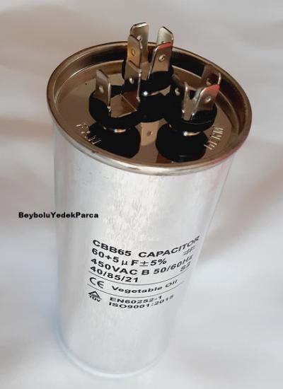 https://www.fullyedekparca.com/60+5 uF , MF Klima Kondansatör , 450 V AC  Kapasitör