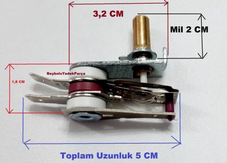 Kısa Mil Tost Makinesi Termostat , Mil Uzunluğu 2 cm , 10 Amper Ayar Otomatiği , Otomatik