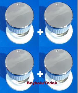 Ankastre Uyumlu Ocak Düğme Takımı Beyaz Renk 4 LÜ